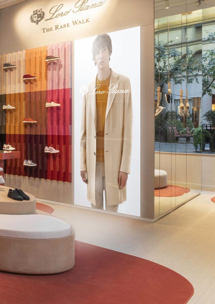 Corepixx_LoroPiana_Carousel tavolo interattivo personalizzato presso l’headquarter centrale della storica Maison del lusso loro piana